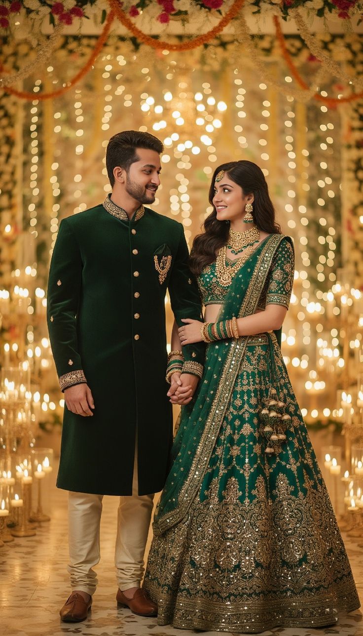 Emerald Sangeet Candles