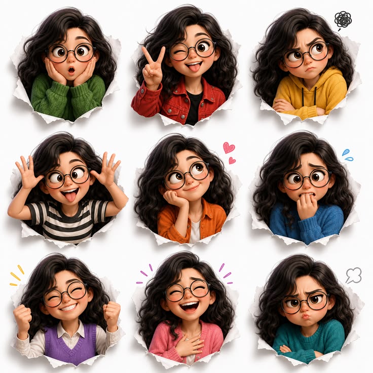 Chibi Paper Burst Stickers