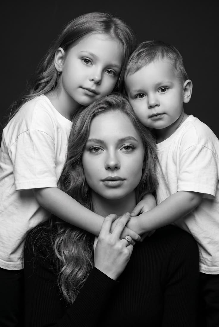 Mother & Children Monochrome