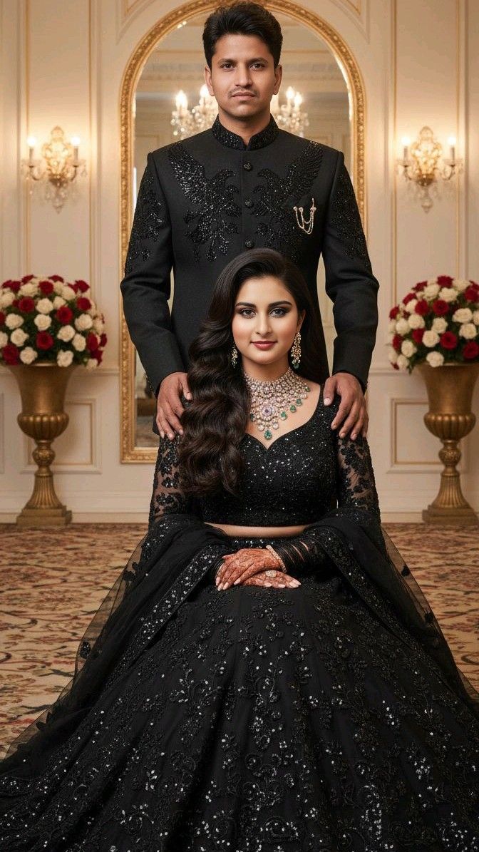 Royal Black Lehenga