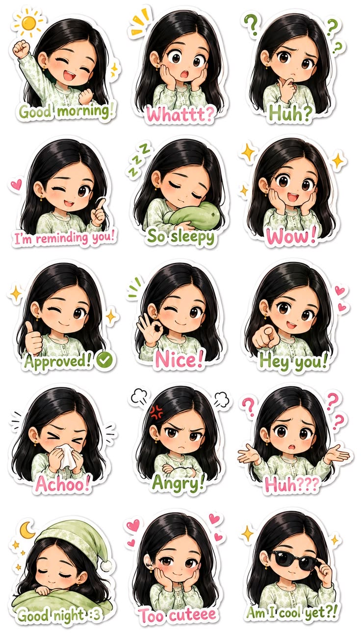 Chibi Kurti Sticker Sheet