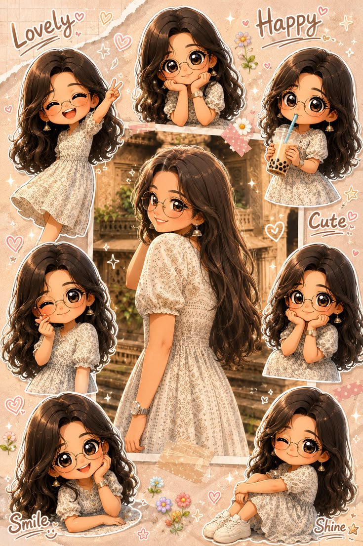 Chibi Vintage Collage