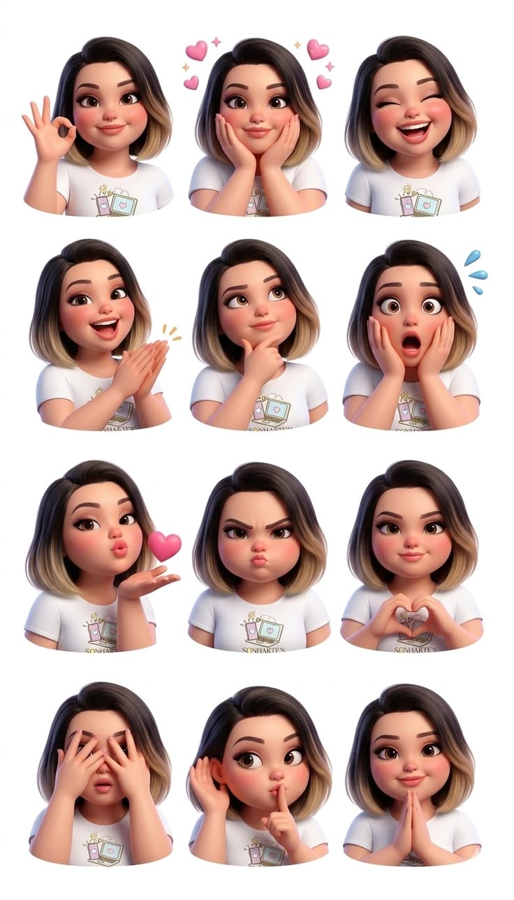 Chibi Bob-Cut Sticker Pack